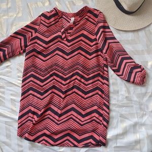 No boundaries chevron peach dress